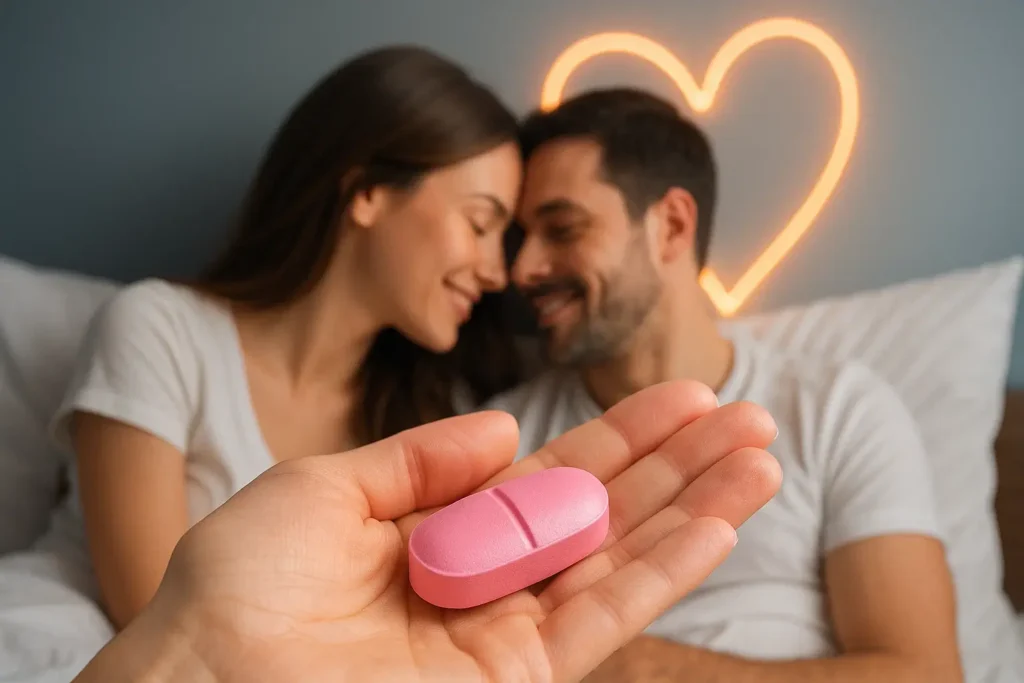 Viagra för kvinnor - en visuell rubrik som lyfter fram kvinnlig sexuell välbefinnande