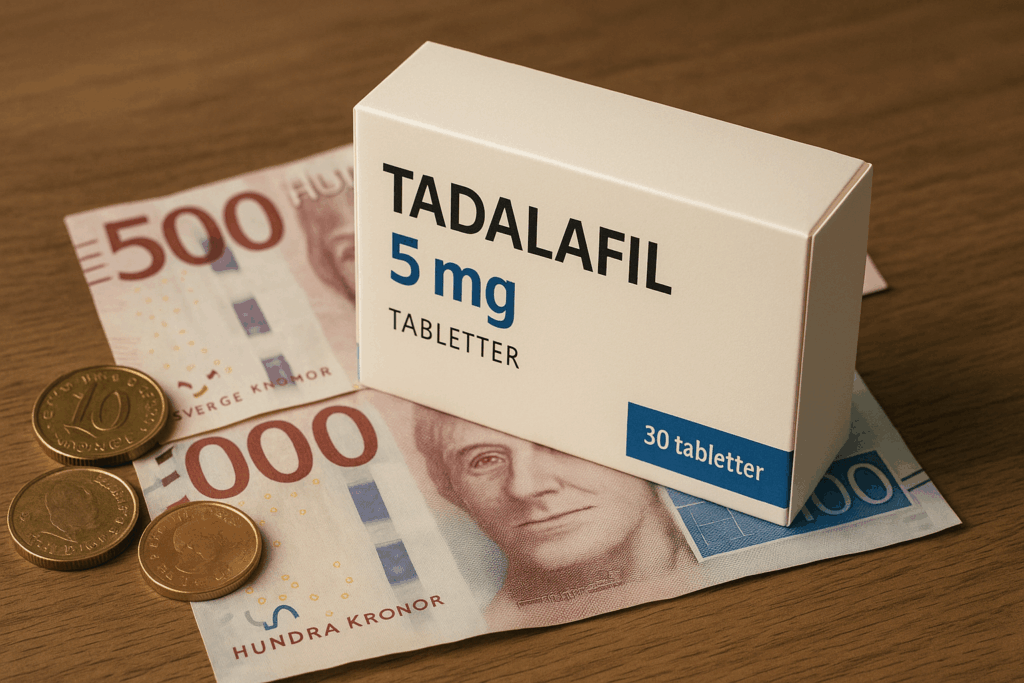Tadalafil 5 mg prisförpackning med 30 tabletter med svenska kronor