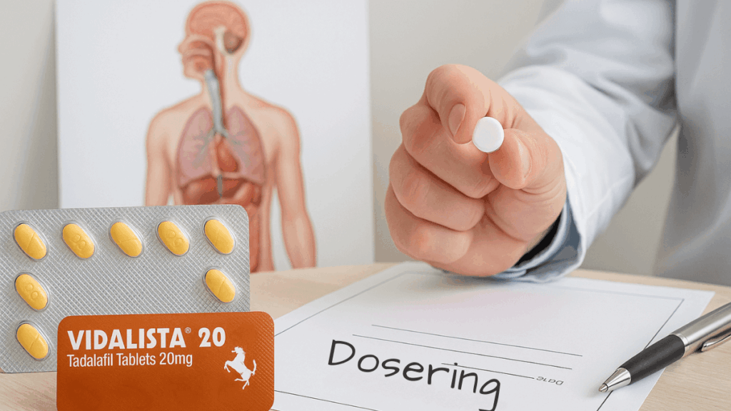 Läkare som förskriver Vidalista 20 mg tablett med doseringsanvisning.
